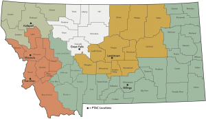 Montana Map of MTPTAC locations by county